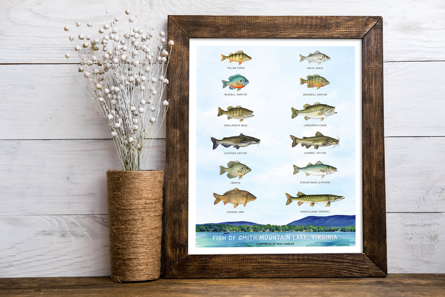 Fish of Smith Mountain Lake - Watercolor Poster